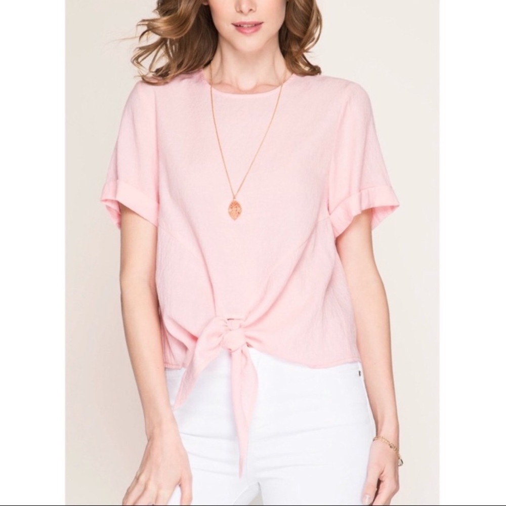 Sheer pink blouse